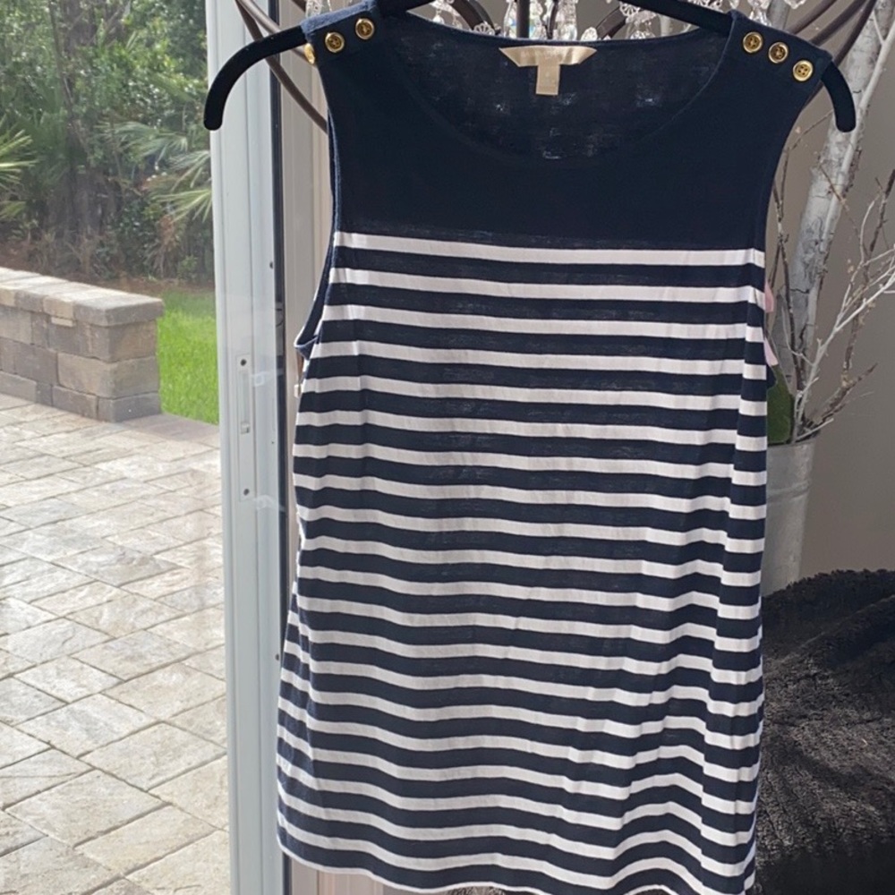 Banana Republic Small Navy White stripe tank